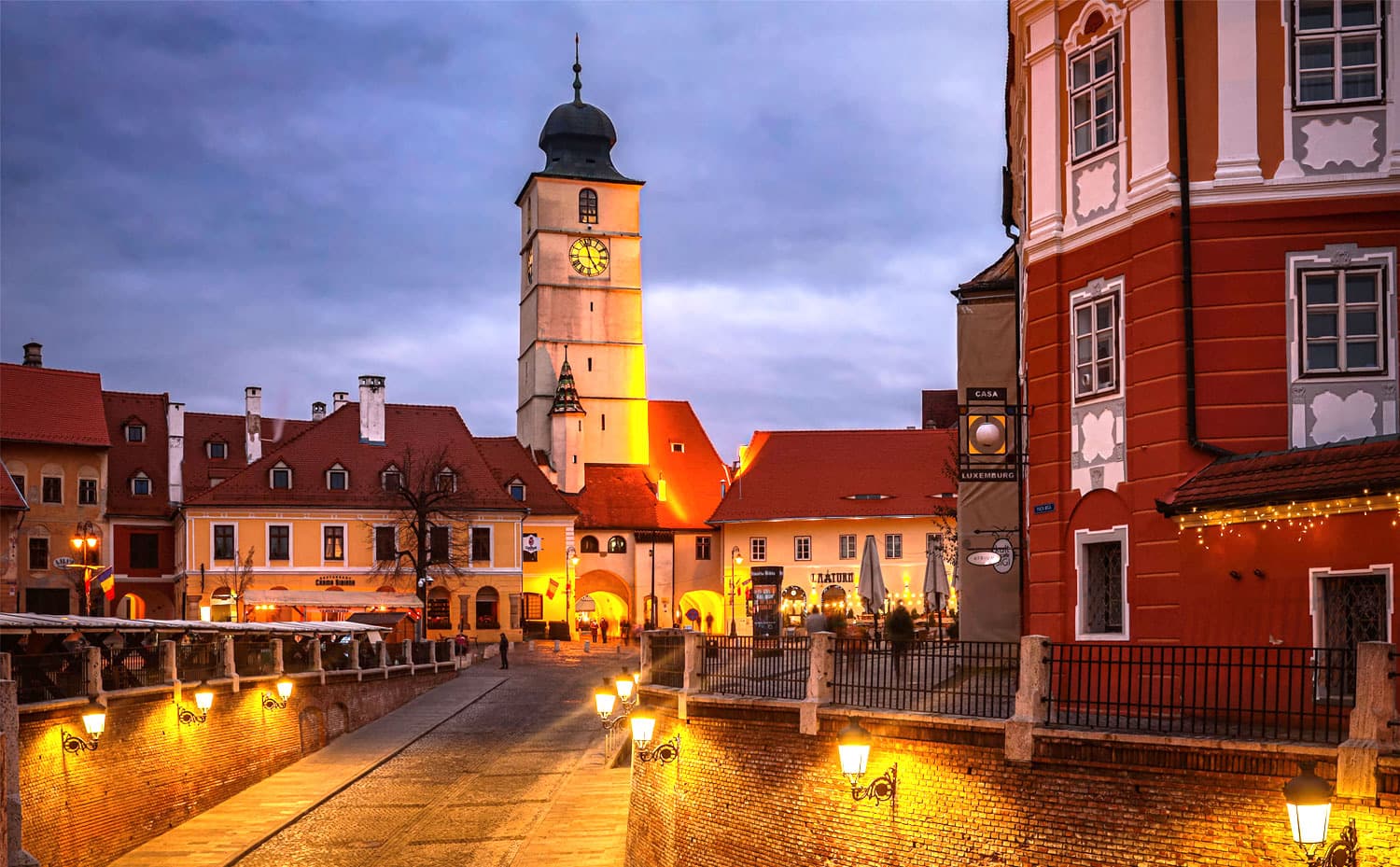 The Council Tower at dusk